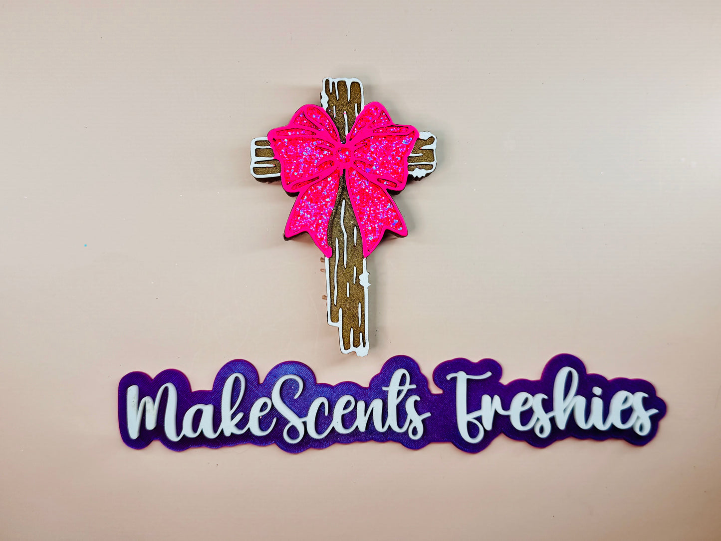 Wood cross with a bow